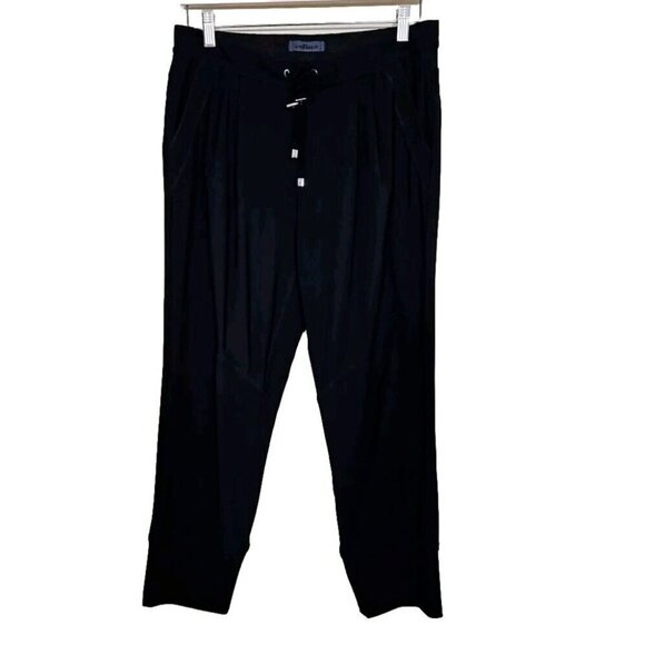 AirField Pants Womens M Black Pull On Drawstring Stretch Office Fashion Casual - Picture 1 of 15
